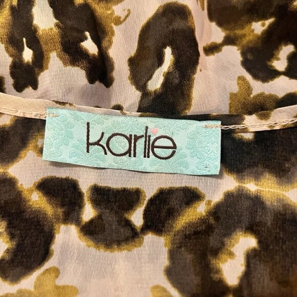 Karlie Duster Cardigan Kimono. Sz S Oversized. USA Bust 46". Animal Print. B86 - Picture 6 of 7